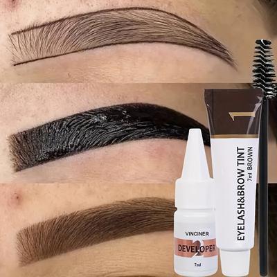 3-color Eyebrow Tinting Kit Available In Black, Brown, and Coffee. Waterproof, Quick-drying, and Long-lasting Makeup Eyebrow Tint