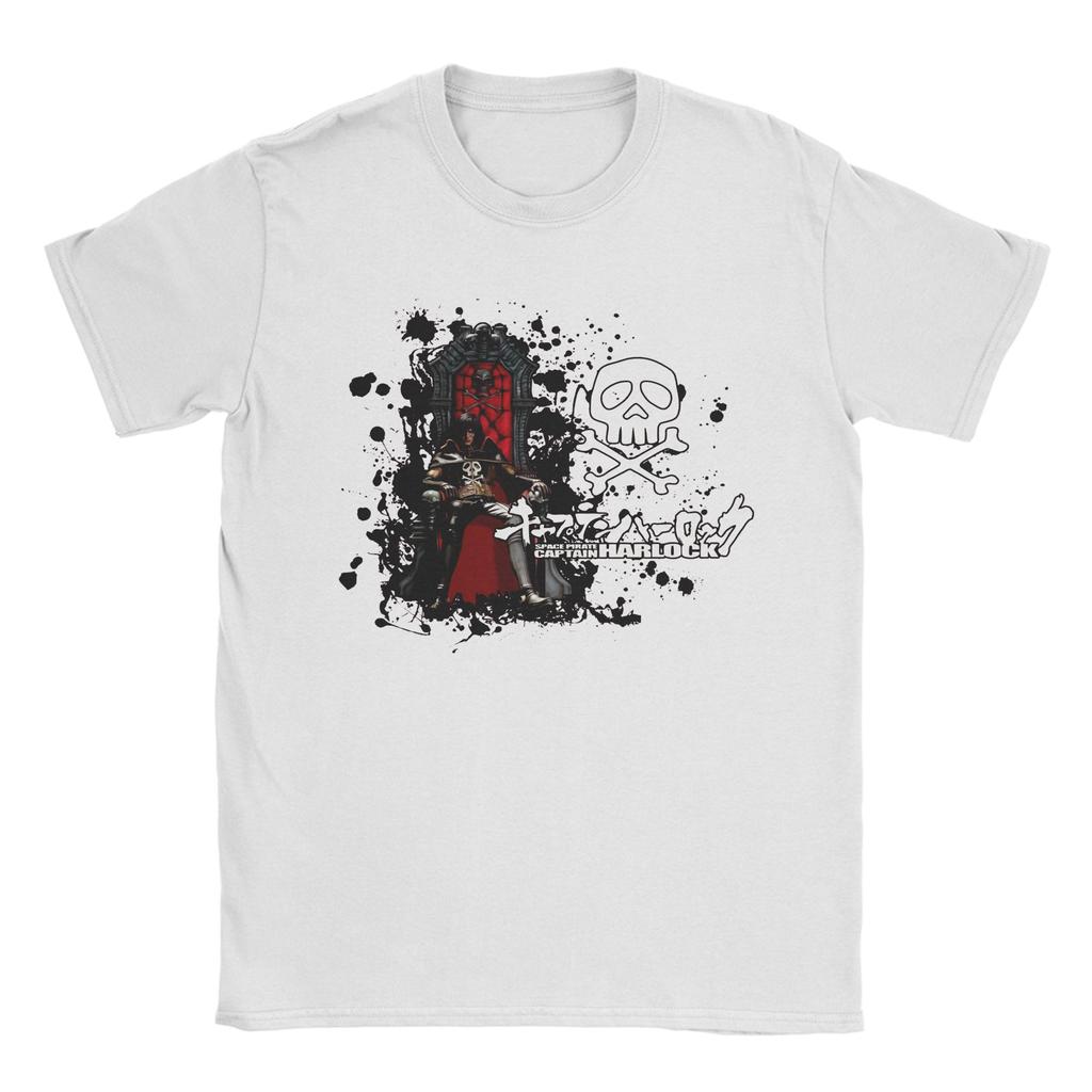 Captain Harlock Galaxy Express 999 Mens T Shirts Tee Shirt Short Sleeve Round Collar TShirts Pure Cotton Big Size Clothes