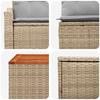Sofa Set 6 Pieces Beige and Light Gray Poly Rattan and Steel