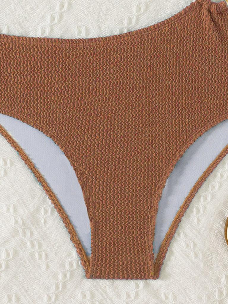 Color-matching Hollow-out One Shoulder Sexy Swimsuit Bikini