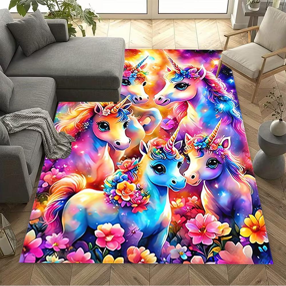 1pc Home Carpet with floral design rug non slip for office decor and bedroom gift ideas