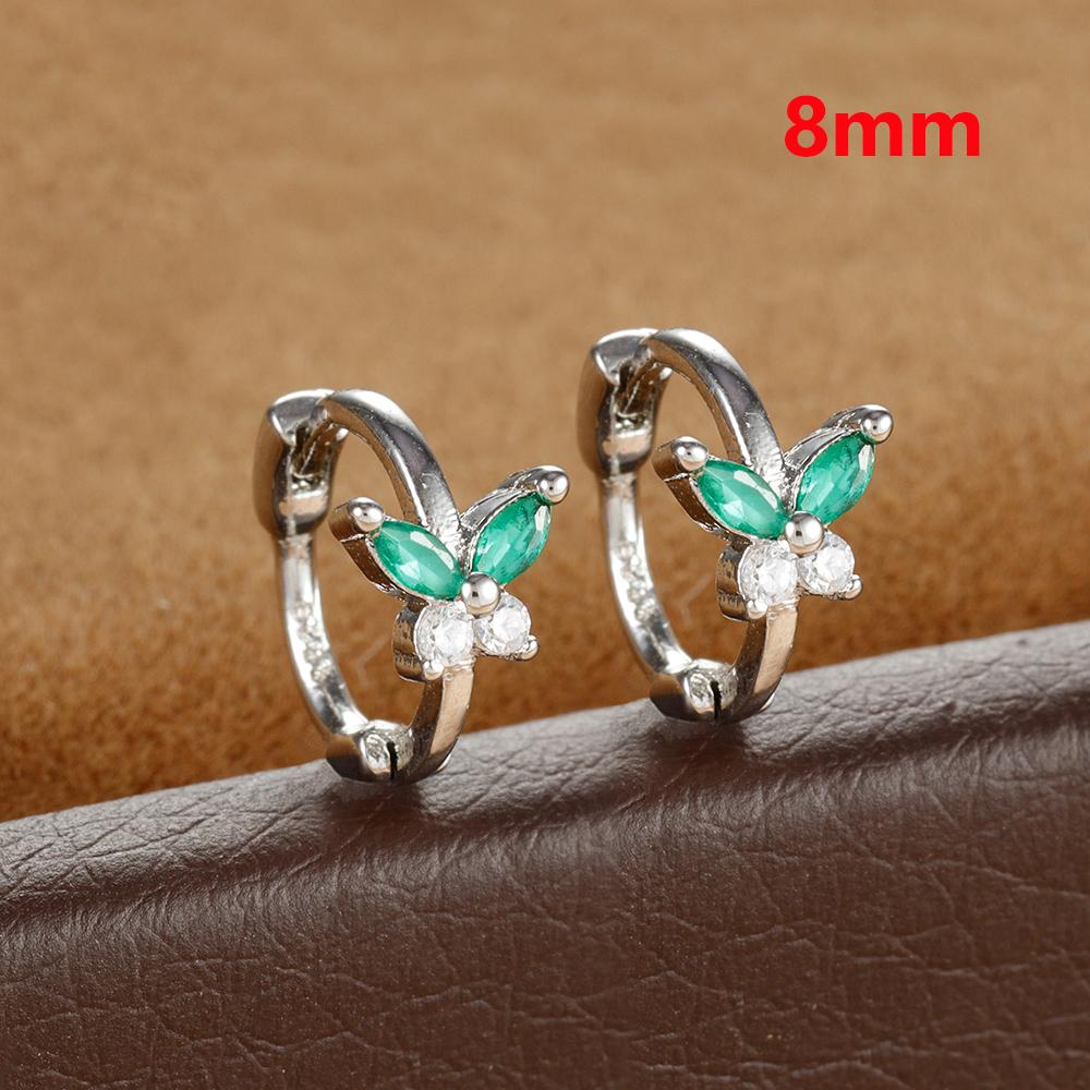 Stainless Steel Zircon Butterfly Minimal Hoop Earrings Small Gold Plated Huggie Earring Ear Buckle Cartilage Piercing Jewelry