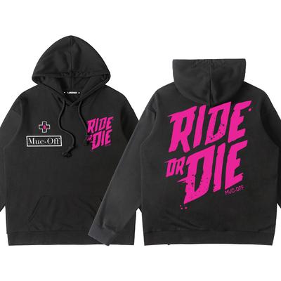 Pmuc-Off Dirt Slope Cycling Suit Men Hooded Sweater Autumn and Winter Ride or Die Bicycle Fleece Jacket Autumn