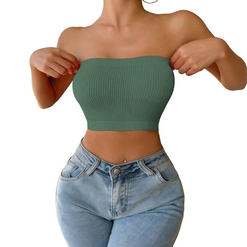 Women's Solid-Color Strapless Bandeau
