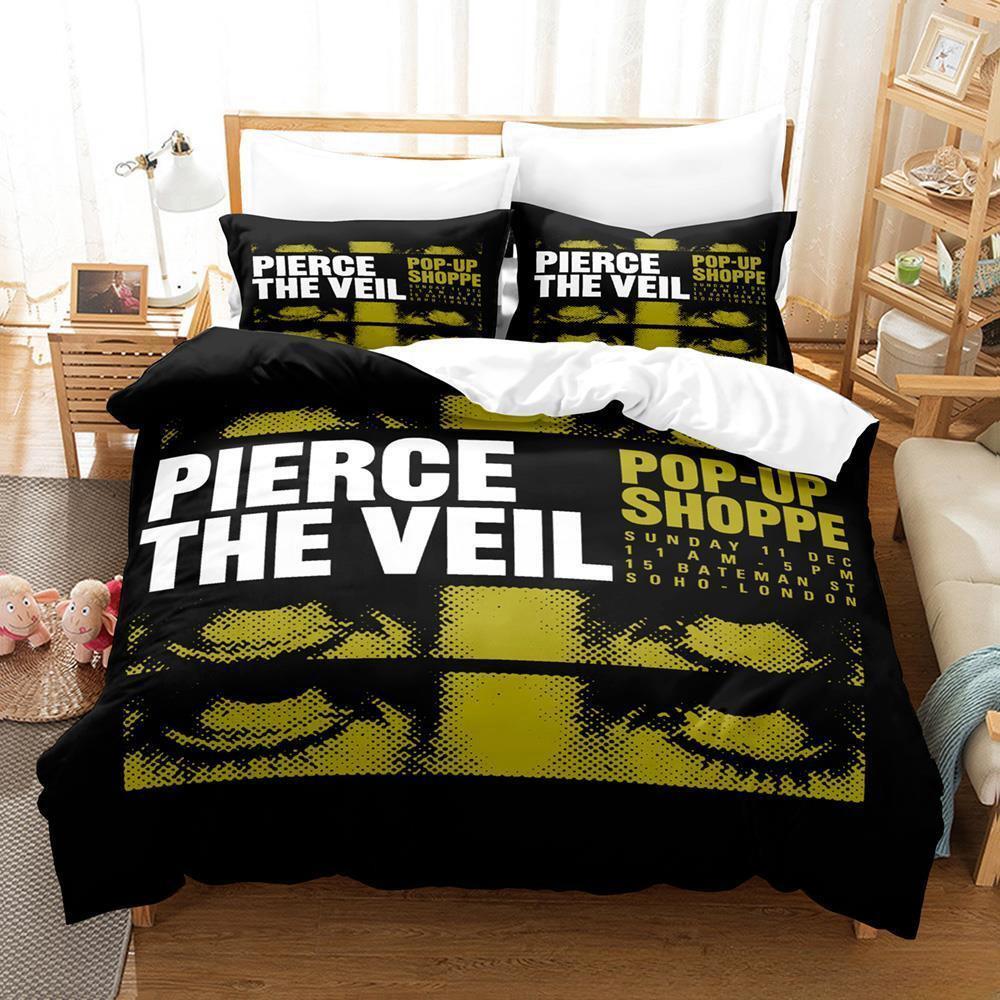 

Comforter 3D Printing Music Group Pierce The Veil Bedding Set Single Twin Full Queen King Size Bed Set Adult Kid Bedroom S Comforter (quilt)-EU Single(135*200cm)3pcs