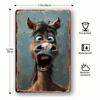 Vintage Metal Sign Funny Horse Face Wall Decor Waterproof Easy Mount Indoor Outdoor