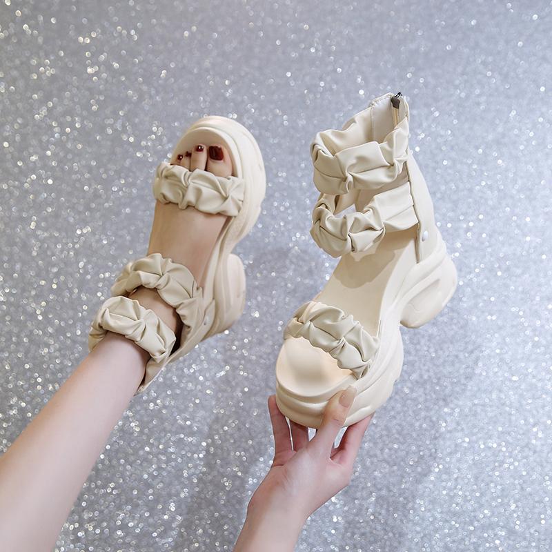 Women's Ultra High Platform Sandals 2024 Summer New Style Fashion Romanesque Casual Thick Soled Metal Decoration Women Shoes