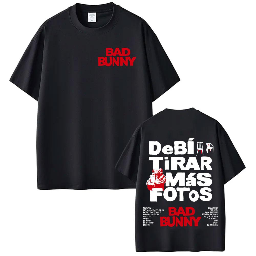 Bad Bunny Tour Debi Tirar Mas Fotos DTMF Merch TShirts Fashion Pop Music Fans Gift Short Sleeve Tshirt Y2K Streetwear