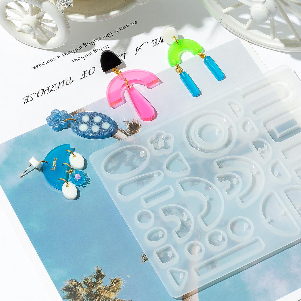 DIY Crystal Epoxy Earring Mold Set - Fashionable Variable Shapes Ear Hooks