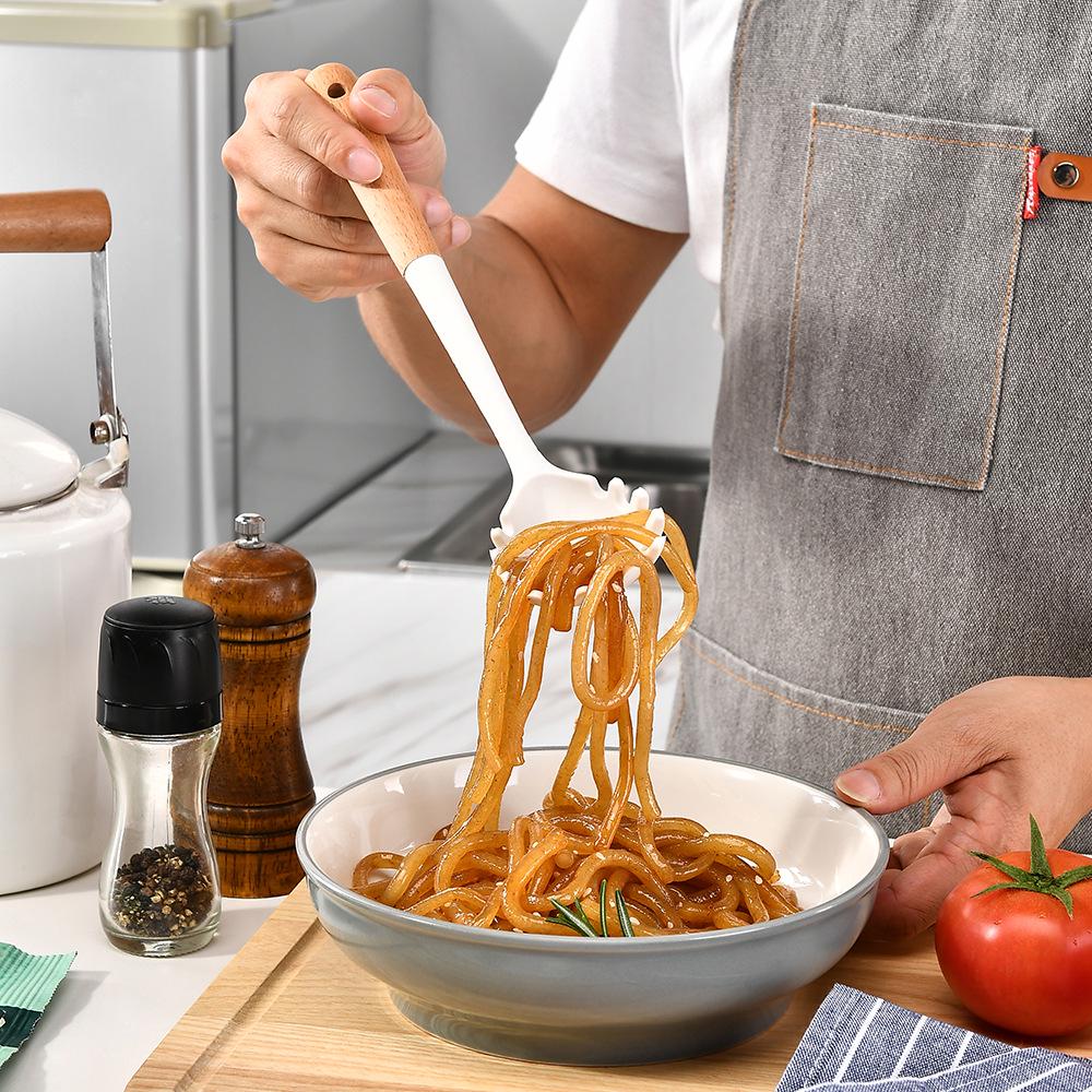 Silicone Kitchen 6-Piece Mini Cooking Set: Non-Stick Pan, Spatula, Spoon, Whisk, Storage Buckets.