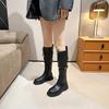 Maillard~ Hübsche Stiefel Damen lange Martin-Stiefel aber Knie Leder Herbst und Winter lange Stiefel hohe Lokomotivstiefel