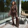 Women's 2025 European & American Spring/Summer Casual Loose Long-Sleeved Shirt and Trousers Set
