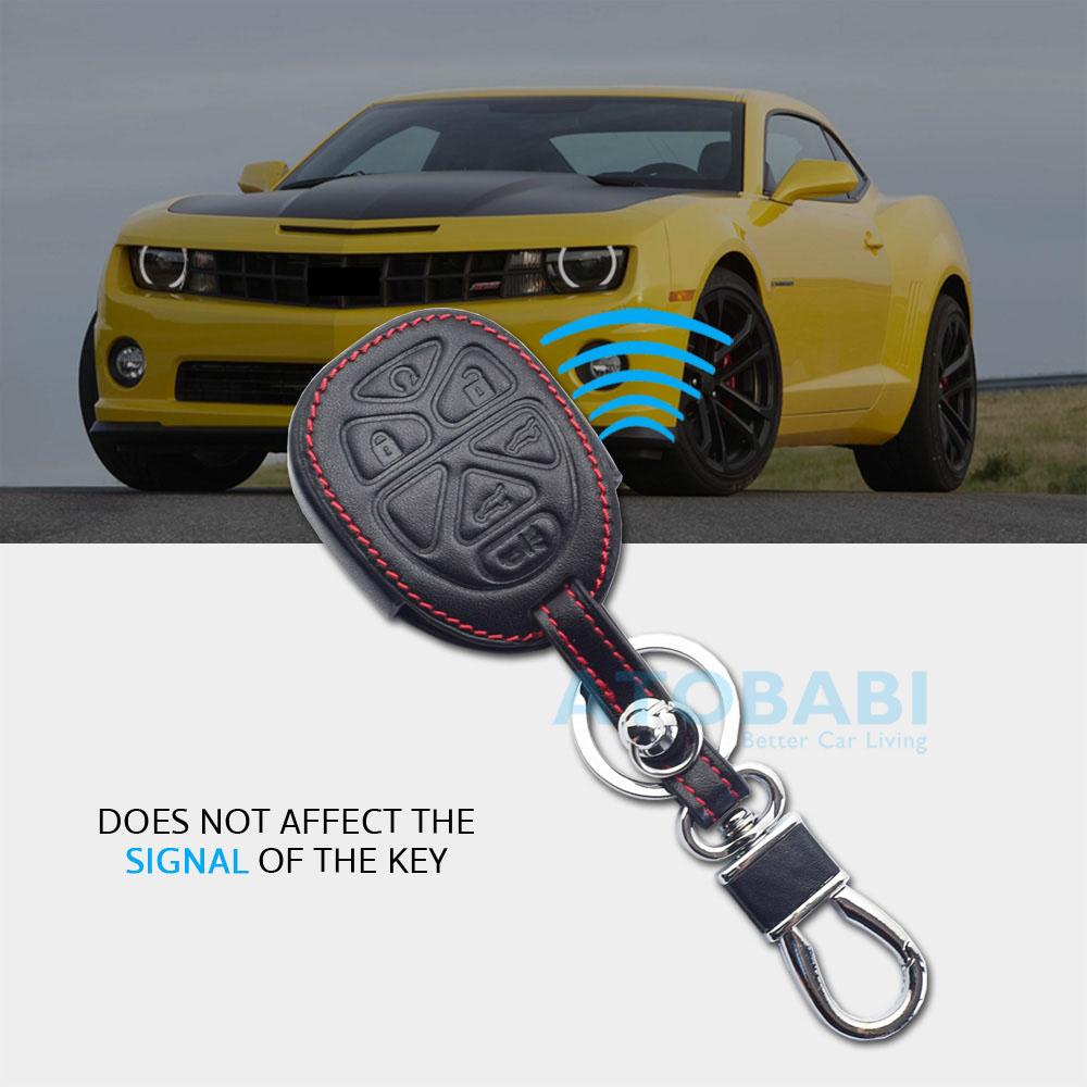 Leather Car Key Cover Bag For GMC Yukon SUV For Cadillac Escalade For Chevrolet Suburban Tahoe Remote Control Fobs Shell Protector Case