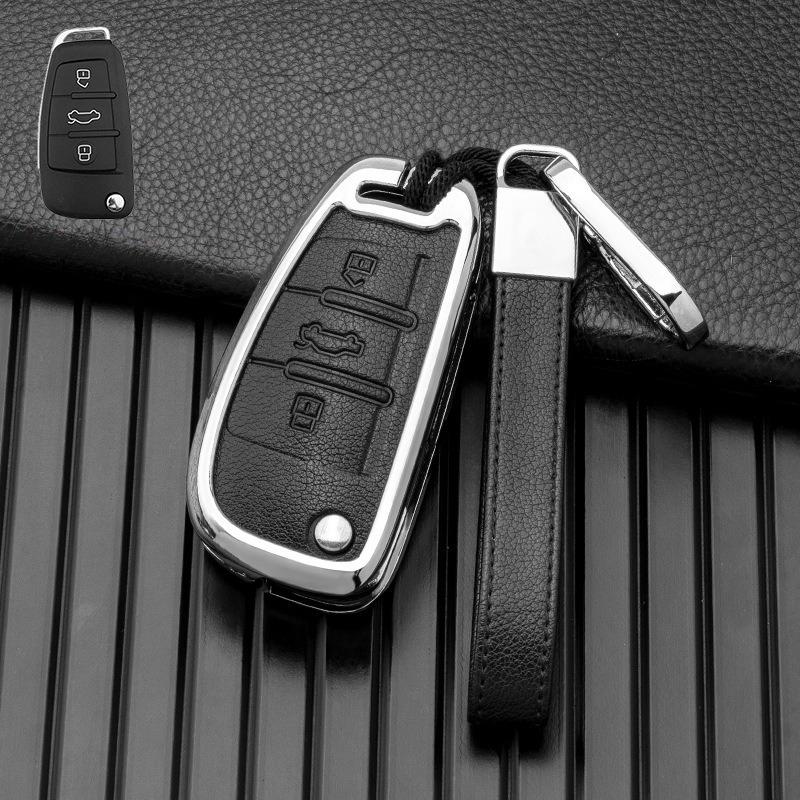 For Q2L e-tron Q3 Sportback mechanical key remote control metal all-inclusive key cover