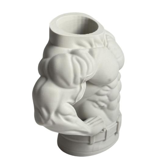 3D Printed Pen Holder, Bodybuilder Torso Shape, Muscular Fitness Desk Organizer, Creative Desktop Decoration, Gift for Boys