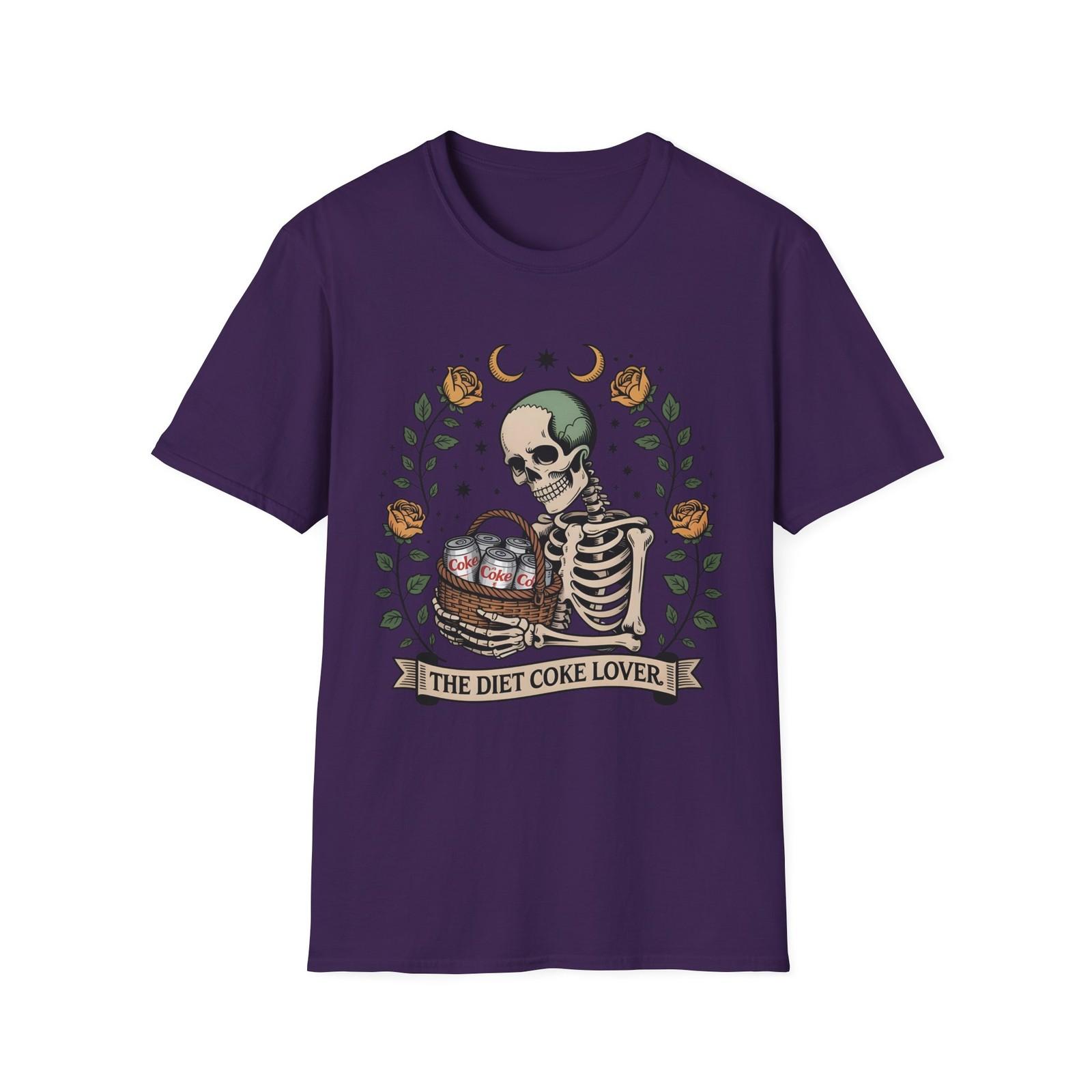 The Diet Coke Lover Skeleton T-Shirt | Skull Floral Tee S разноцветный