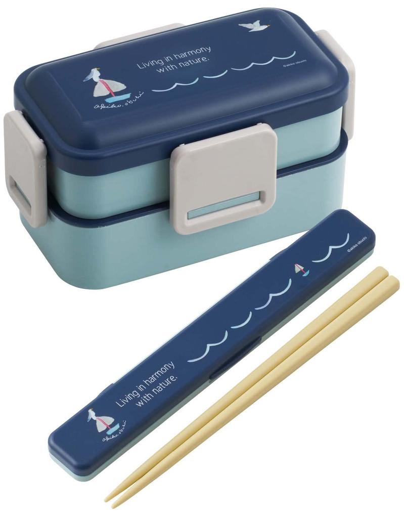 Skater Antibacterial Softly Serving Lid Lunch Box 600ml Akiko Obuchi Made in Japan Dome-Shaped 2-Tier PFLW4AG-A