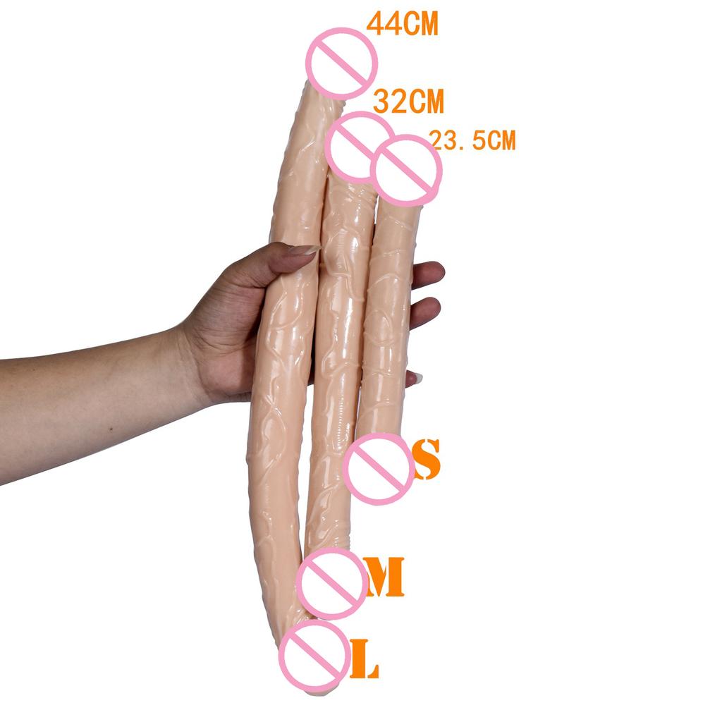 Double Head Dildo Big Penis Anal Plug Huge Vaginal Stimulator Sex Toys for Lesbian Couples Gay Realistic 44cm Dildo Long Jelly