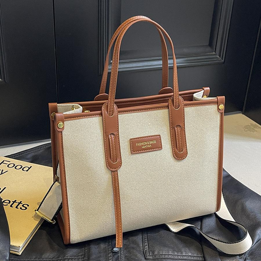 Commuter Large-capacity Canvas Bag Women's New Casual Versatile Messenger Bag Fashionable Portable Tote Bag