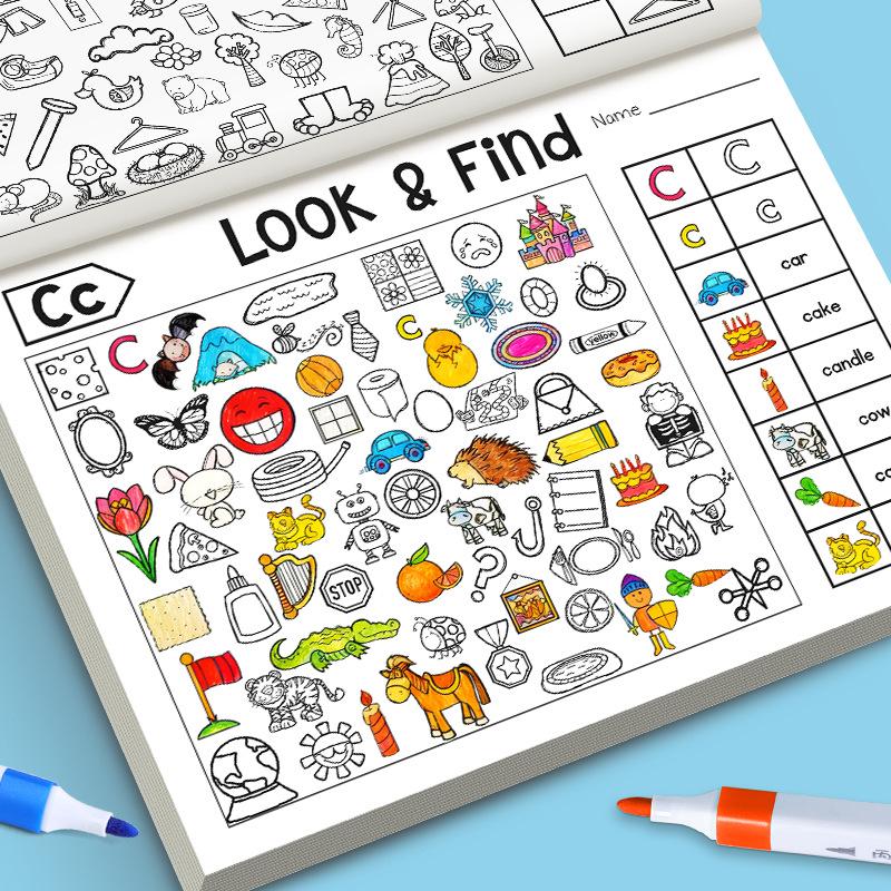 Look-and-Find Fun Game for Toddlers: Observation and Concentration Doodle and Coloring Book
