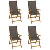 Day and Night - Day and Night Reclining Garden Chairs 4 Pcs Solid Acacia Wood Cushions