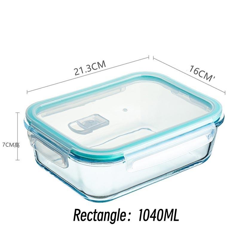 High Borosilicate Glass Lunch Box Portable Food Container Sealed Fresh-Keeping Box Microwave Oven Heating Freezer Food Bento Box