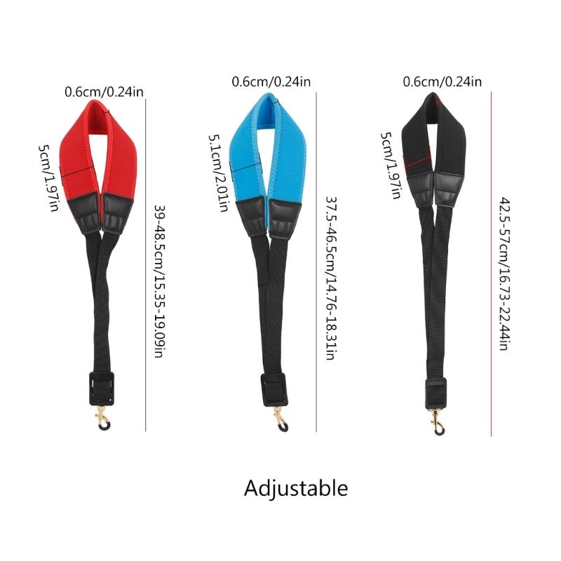 Saxophone Nylon Neck Strap with Thick Soft Padded Adjustable Buckle Black Hook for Baritone Alto Tenor Soprano Sax