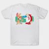 Men Black Print T-shirt Ren And Stimpy No-Cut Transfer Paper Print Cotton Tshirt