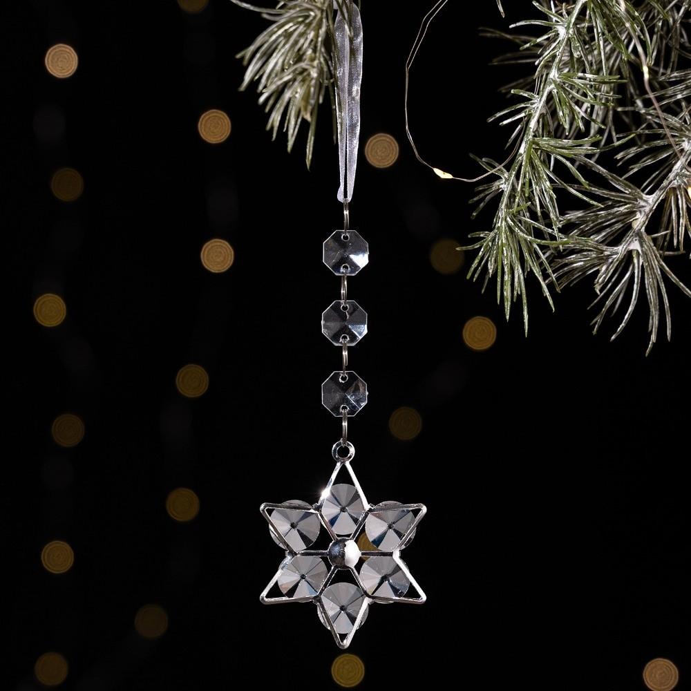 Fake Ice Christmas Tree Decorations Transparent Snowflakes Pendants Christmas Gift