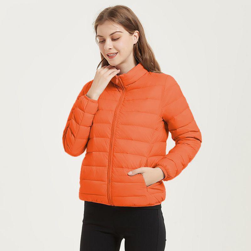 2023 Women's Short White Duck Down Jacket - Lightweight, Hooded, Korean Style, Autumn/Winter, Loose Fit, Stand-up Collar.