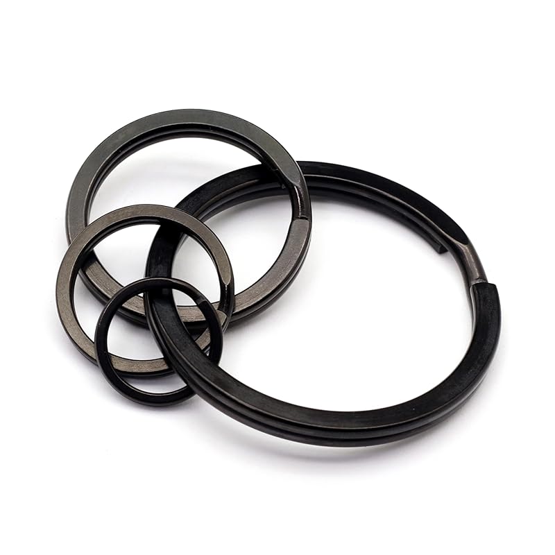 [TUNUKE] titanium Ti ring key ring key ring key hook carabiner Metal fittings lightweight Does not rust high strength (35mm x4 pieces, F black)