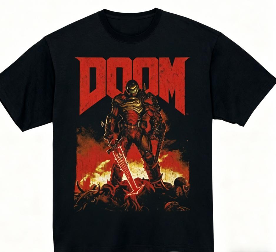 

DOOM Любитель Аниме Футболка Круглогодичная одежда Личность Одежда Большой Размер Унисекс Новая Модель Для Пар Высокое качество мягкая 4XL