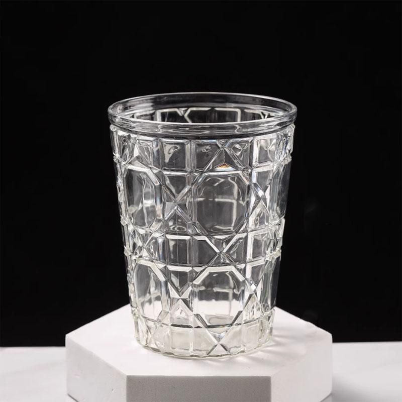 1 Set of Retro Ins Light Luxury Niche Diamond Patterned Western Style High End Crystal Cups Water Cups Milk Cups Coffee Cups