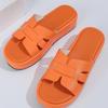 Thick Soled Slippers for Women's New Casual One Line Solid Color Soft and Wear-resistant Slippers
