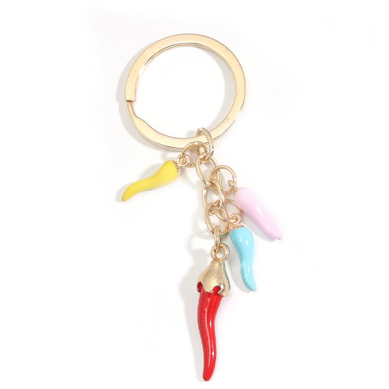 Creative Red Colorful Pepper Keychain Mini Vegetable Key Rings For Best Friends Women Men Gift Car Bag DIY Handmade Jewelry