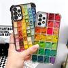 Watercolors Set Paint Palette Plating Phone Case For Samsung A17 A07 A37 A57 A16 A56 A15 A55 A14 A54 A13 A53 A26 A36 A25 A35 A24