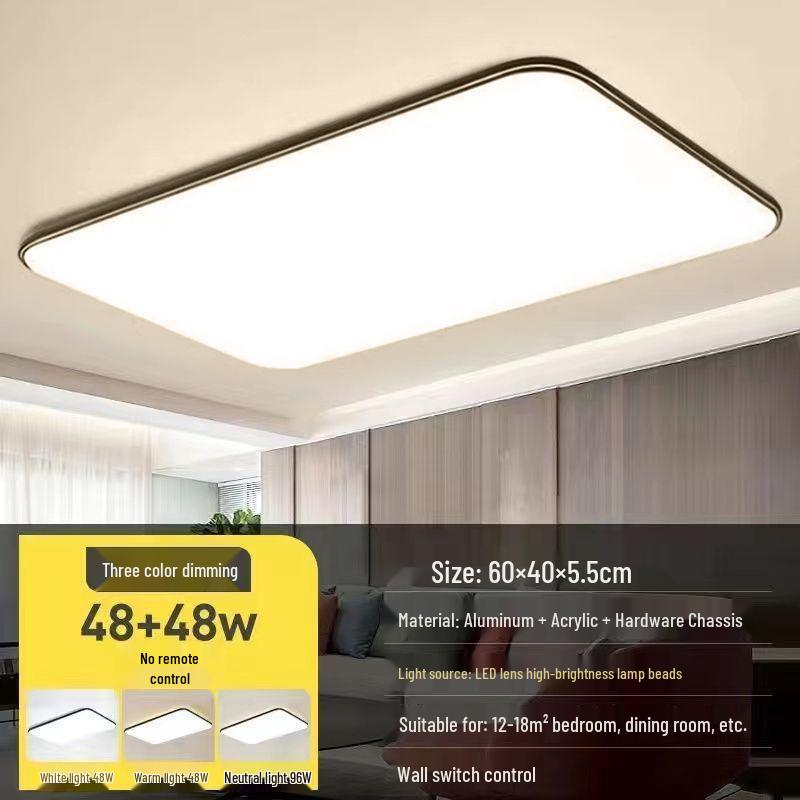 Modern LED Rectangular Ceiling Light - Large Minimalist Fixture for Living Room or Bedroom (2025 Model)
