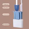 Wall-Mounted Silicone Toilet Brush Set with Long Handle and Base for Bathroom Cleaning