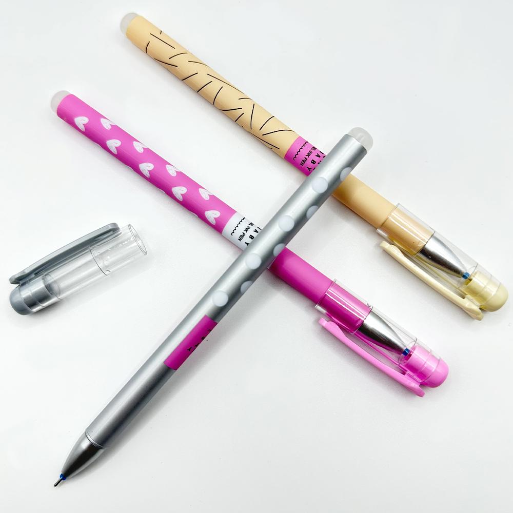 24 Pcs/set Kawaii Erasable Gel Pen 0.5mm Erasable Pen Refills Rods Washable Handle School Office Supplies Stationery