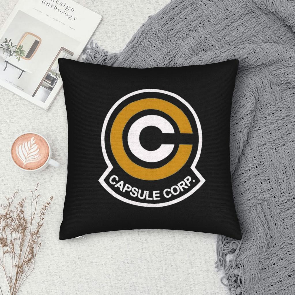 Anime Capsule Corp Dbz Throw Pillow Cover Polyester Cushions For Sofa Manga Awesome Pillowcase