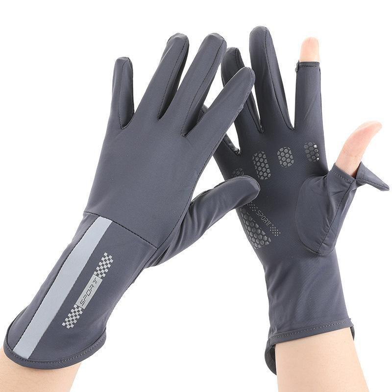 UV Protection Driving Gloves Women Lightweight Ice Silk Long Finger Anti-Slip Touchscreen Compatible Outdoor Cycling