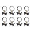 8pcs L Track Single Stud Fitting with Round Ring 4,000 Lbs Reusable L Track Rail Tie Down O Ring for Truck Bed Trailer