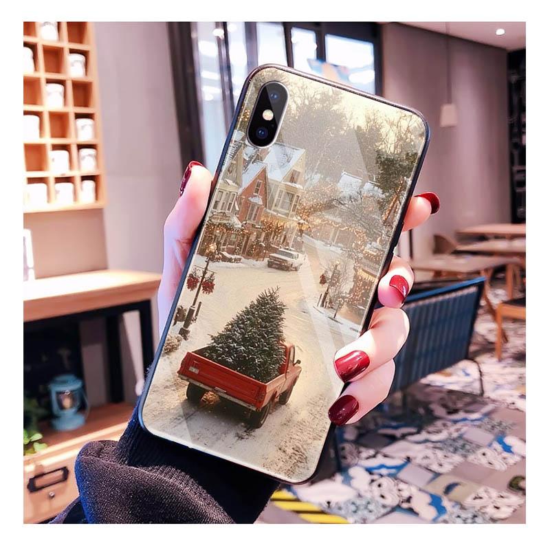 Winter Christmas Glass phone case For Samsung S25 S24 S23 S22 Ultra S24 Plus A55 A16 A54 A15 A56 A36 S25 FE