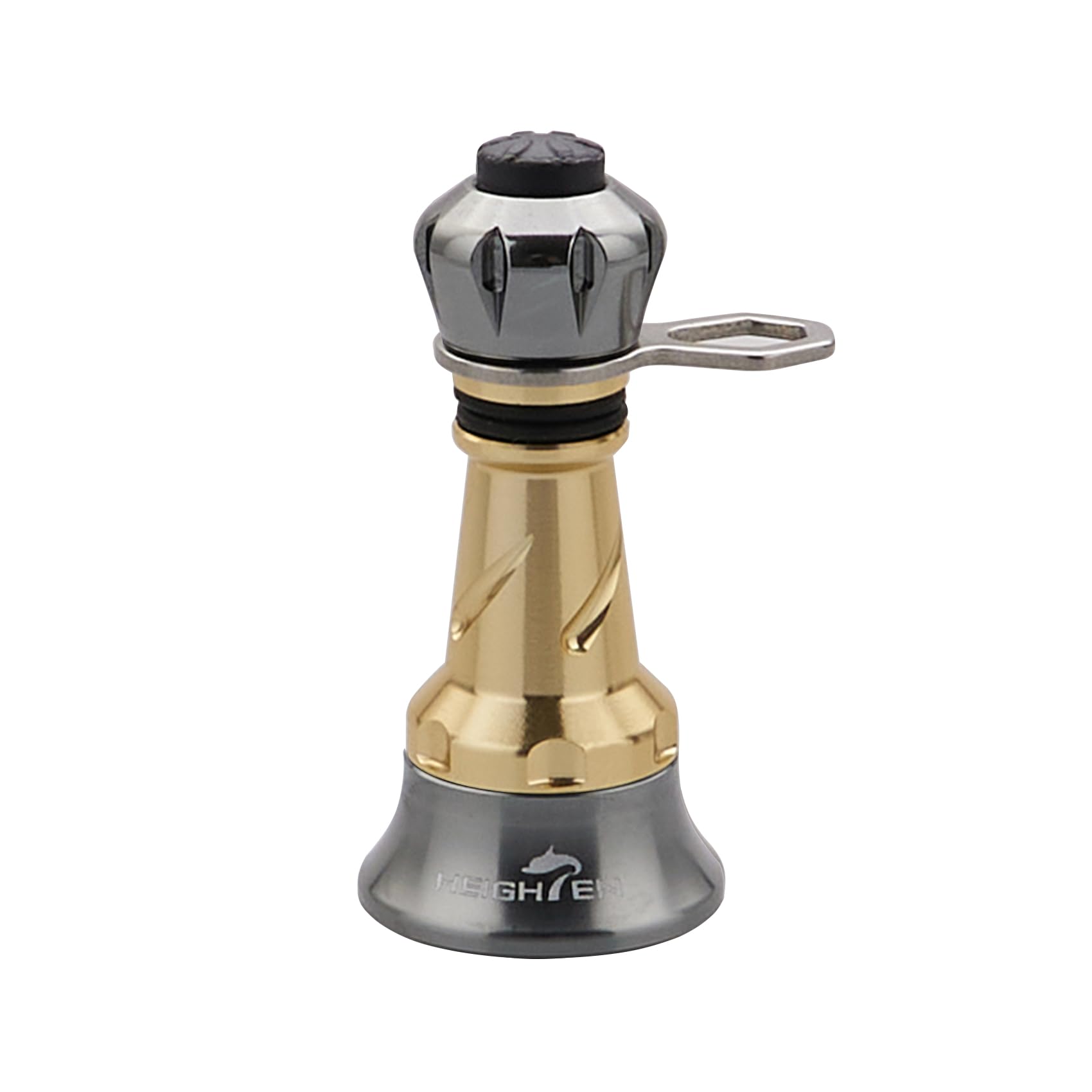 

HEIGHTEN Reel Stand Luminous Hook Stopper for Shimano and Daiwa Spinning Reels 38/48mm (Not Foldable) - Keeper/Line (Gold & Gunmetal, 38mm) (1205)