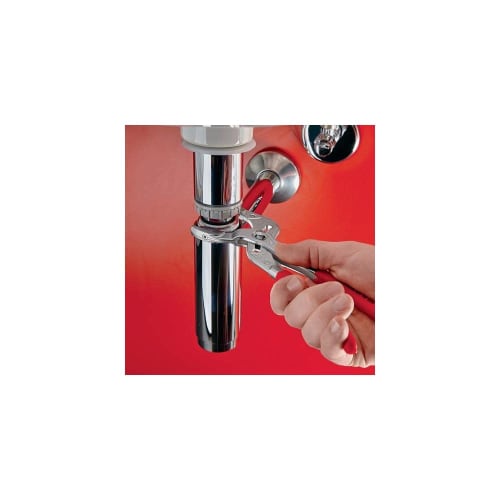 Knipex Pipe Pliers, 250mm Long, with Plastic Jaws, Plastic-Coated Handles, Chrome Plated, 8113-250