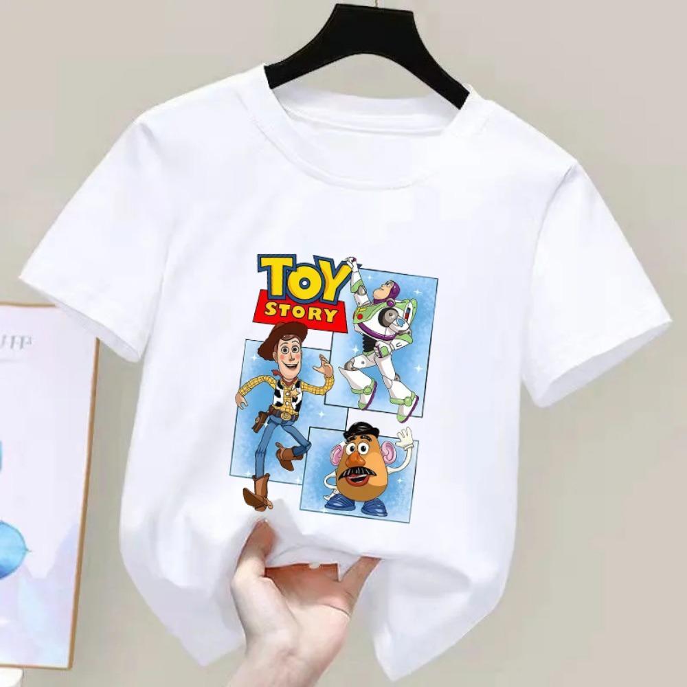 

Toy Story Kids T-Shirt Funny Crew Neck Short Sleeve Tee Shirt Cartoon Group Shot for Boys And Girls Summer Wear 110