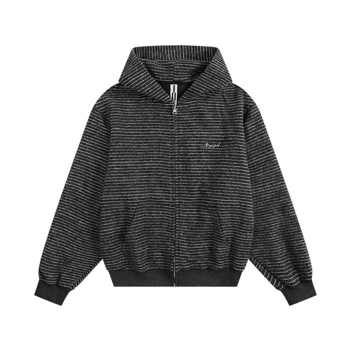 

Spot Autumn Stripe Hooded Sweater Jacket Women s 2025 New Design Casual Loose American Cardigan #2238 2XL чорний