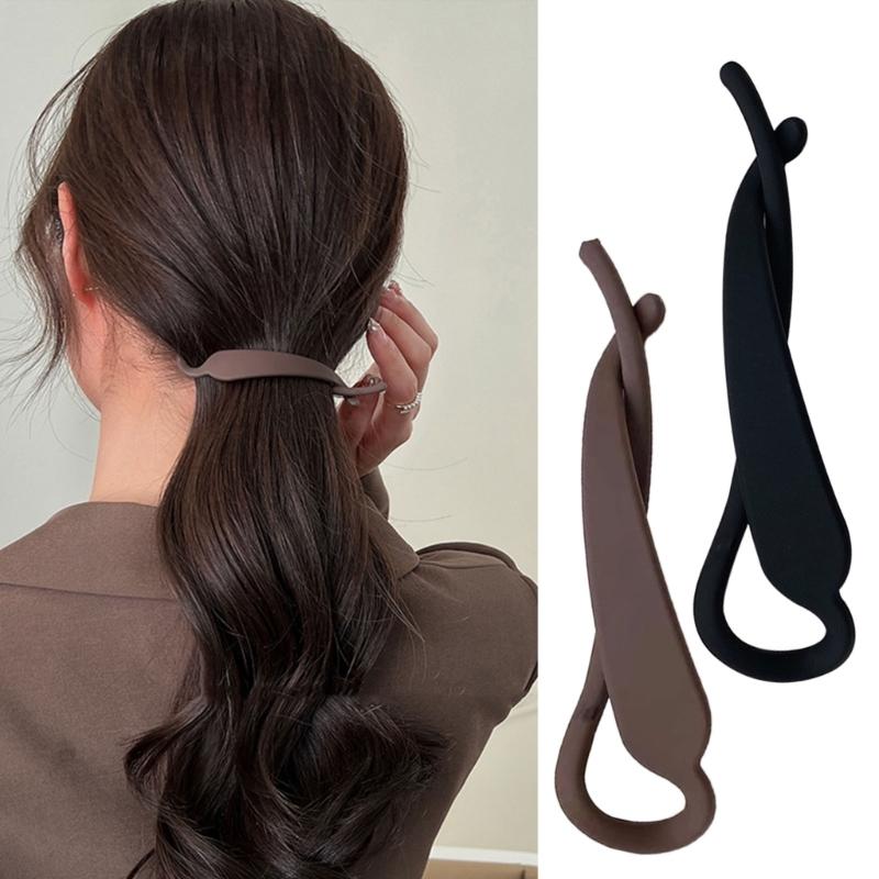Smooth Banana Hair Barrettes Slip Resistant Grip For Women Girls High Ponytail Styling Accessories
