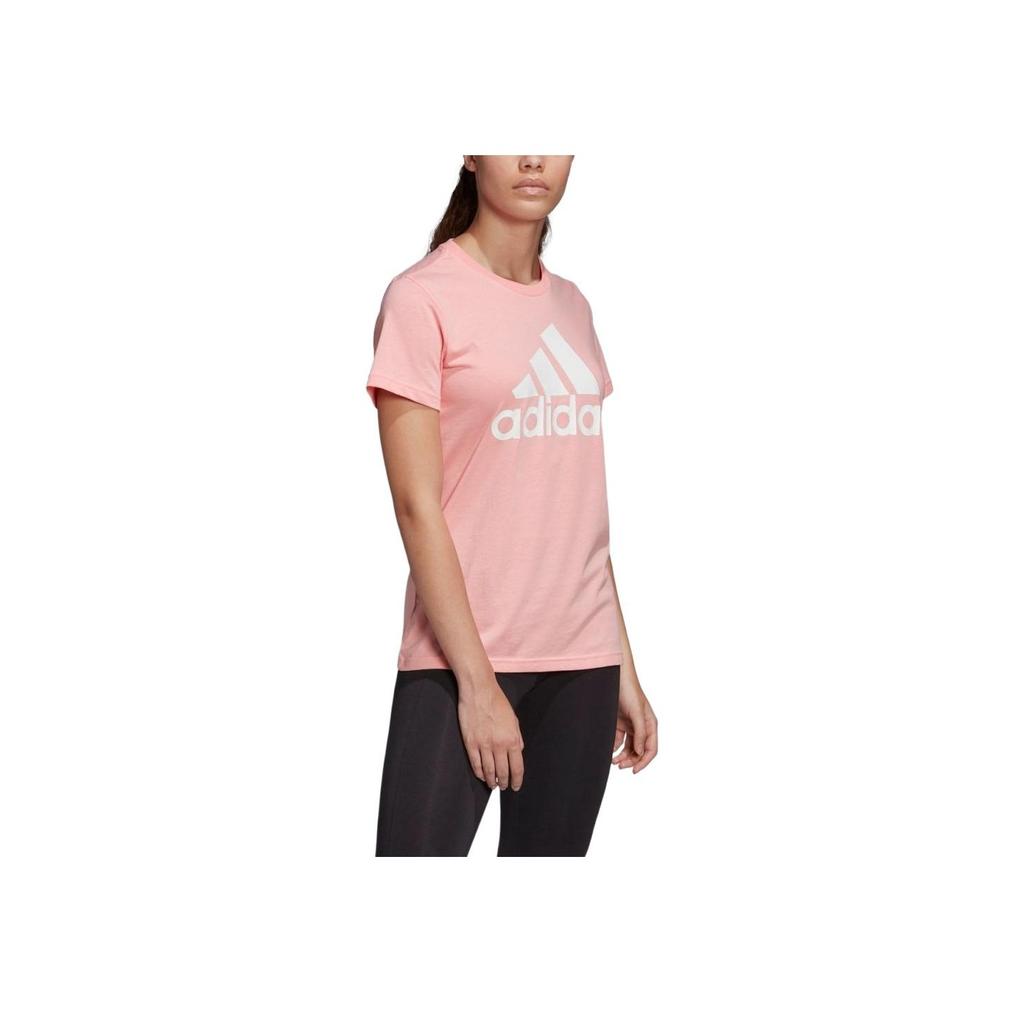Adidas Must Have Sport Letter Round Neck Pullover Comfortable Short Sleeve T-Shirt Women T-Shirts Honor-Pink FQ3239