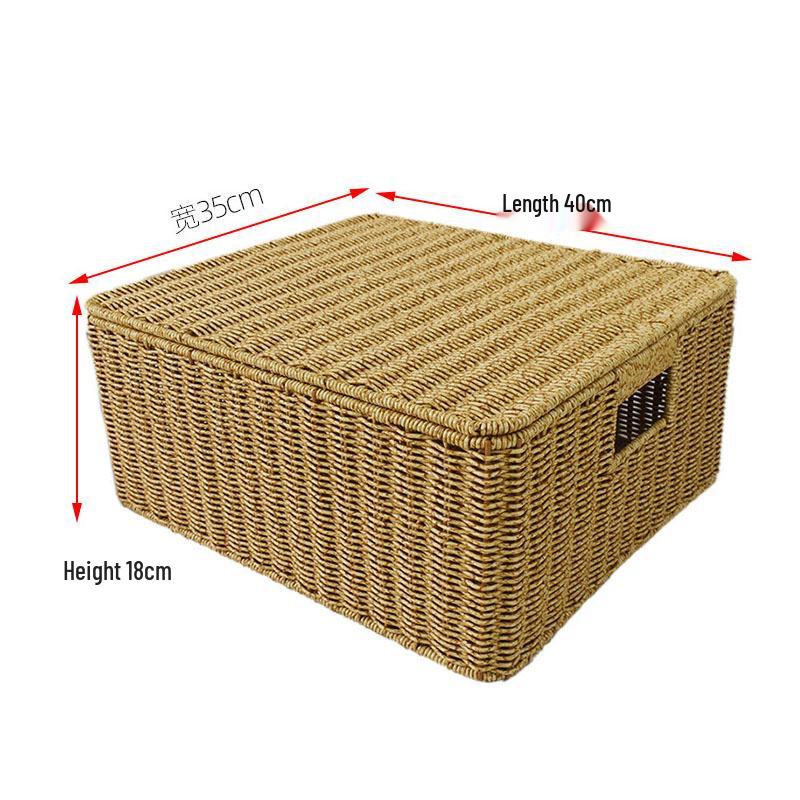 Proutěný pletený koš s dřevěnou rukojetí do obývacího pokoje, na svačinu, do hotelu, na prádlo a pro skladování.